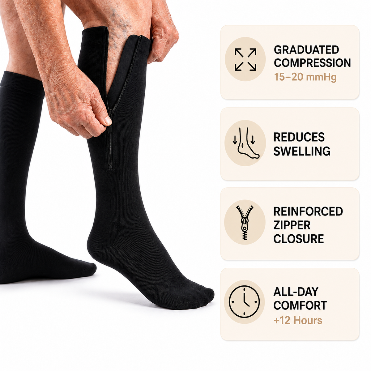 Zipper Compression Socks