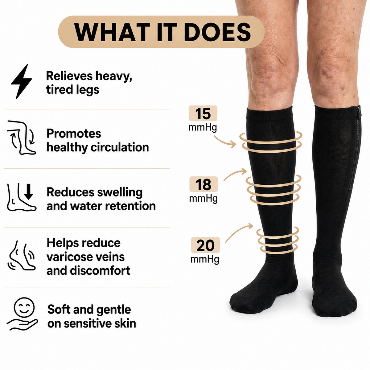 Zipper Compression Socks