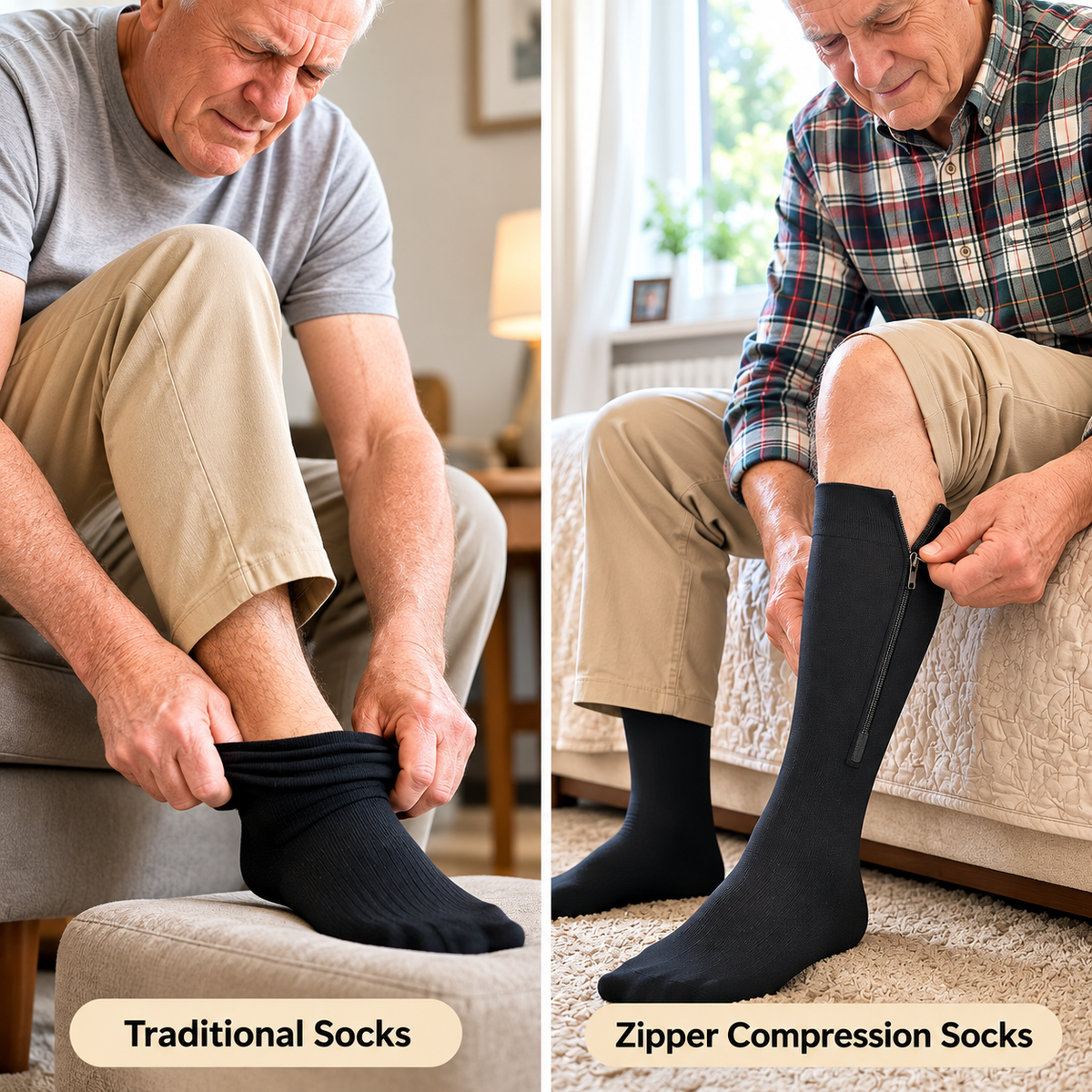 Zipper Compression Socks